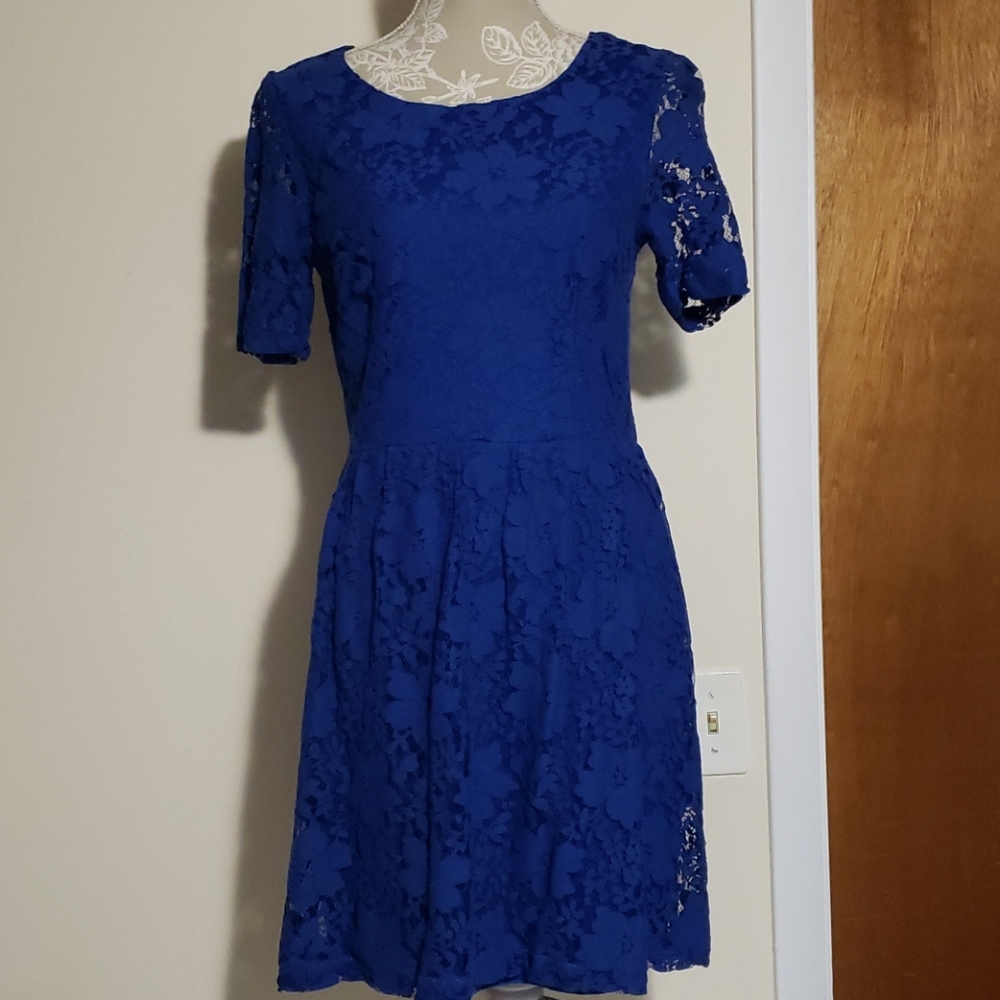 Blue Lace short dress